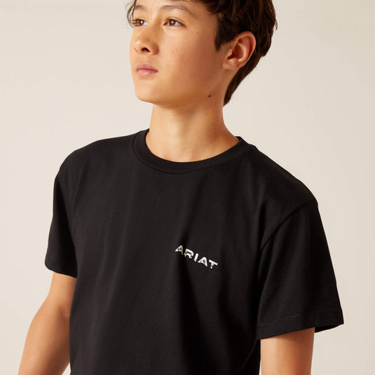 Ariat Boys Southwest Cacti Short Sleeve Tee Shirt - Black