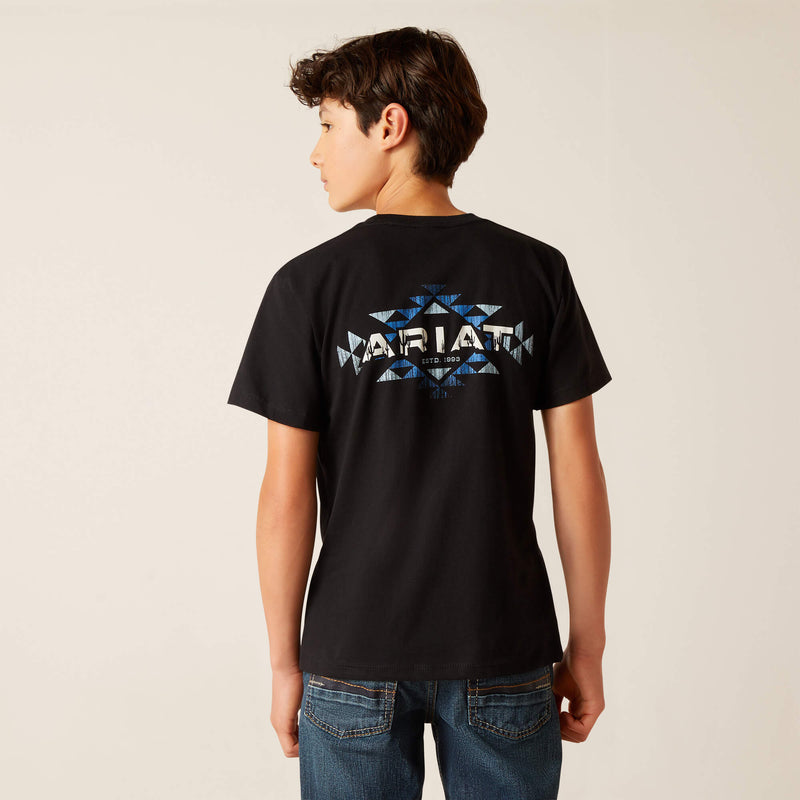 Load image into Gallery viewer, Ariat Boys Southwest Cacti Short Sleeve Tee Shirt - Black
