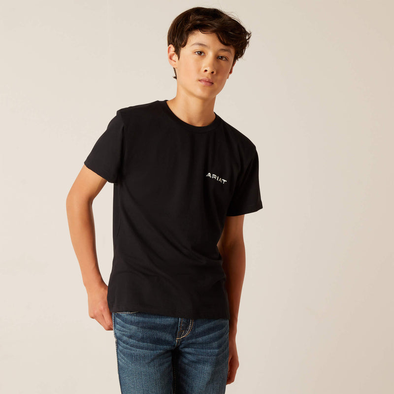 Load image into Gallery viewer, Ariat Boys Southwest Cacti Short Sleeve Tee Shirt - Black
