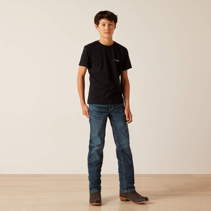 Load image into Gallery viewer, Ariat Boys Southwest Cacti Short Sleeve Tee Shirt - Black
