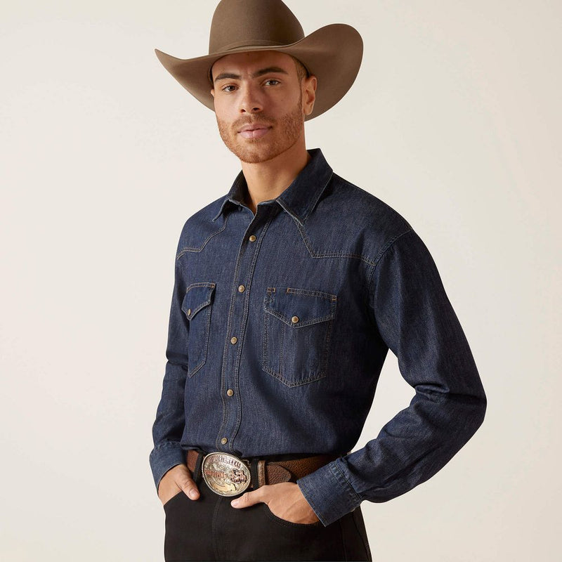 Load image into Gallery viewer, Ariat Mens Classic Long Sleeve Shirt - Denim Broadway
