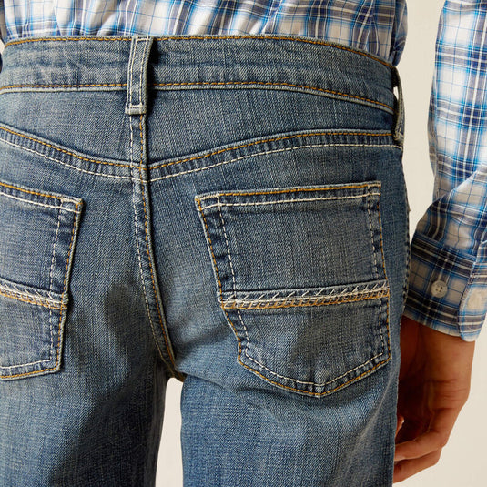 Ariat Boys B4 Relaxed Stretch Sebastian Boot Cut Denim Jean - Wave