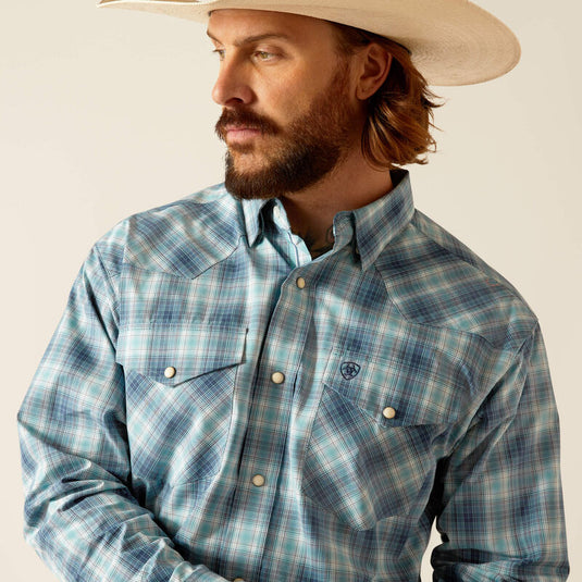 Ariat Mens Pro Series Payton Classic Fit Snap Long Sleeve Shirt - Blue