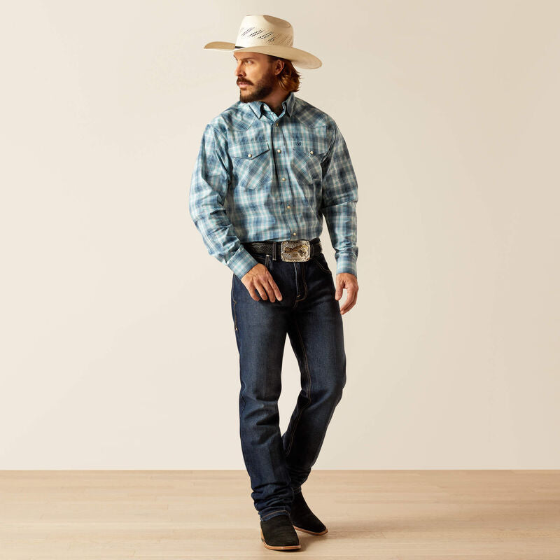 Load image into Gallery viewer, Ariat Mens Pro Series Payton Classic Fit Snap Long Sleeve Shirt - Blue
