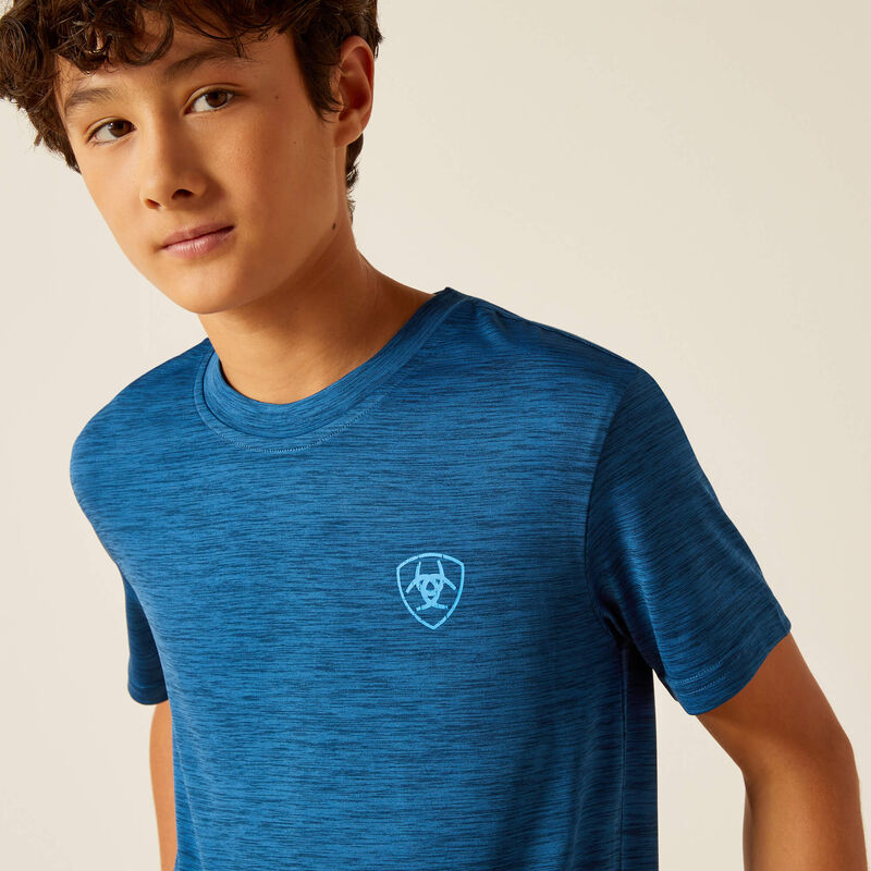 Load image into Gallery viewer, Ariat Boys Charger Ari SW Shield Tee Shirt - Poseidon
