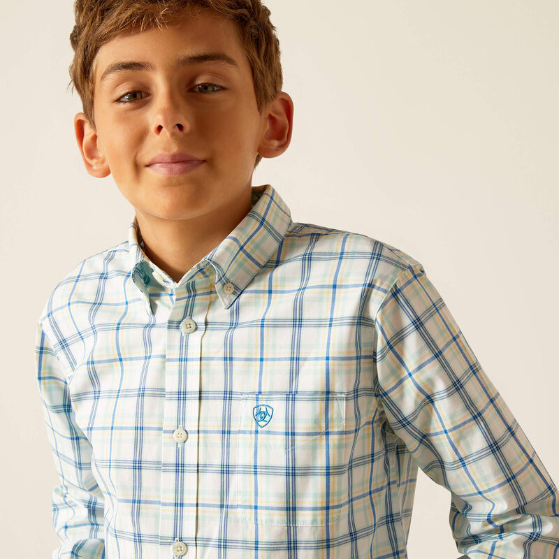 Load image into Gallery viewer, Ariat Boys Pro Series Phelix Long Sleeve Shirt - Aqua
