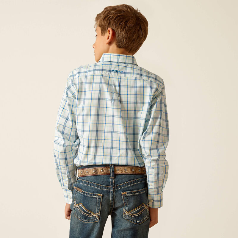Load image into Gallery viewer, Ariat Boys Pro Series Phelix Long Sleeve Shirt - Aqua
