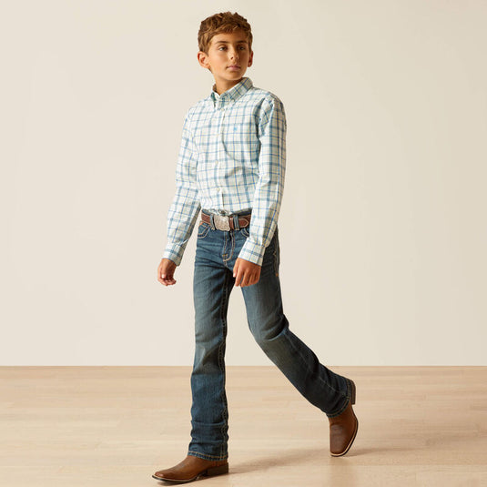 Ariat Boys Pro Series Phelix Long Sleeve Shirt - Aqua