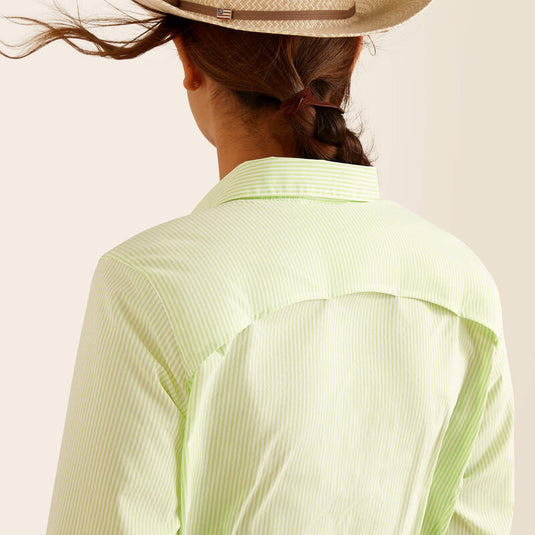 Ariat Womens Venttek Stretch Stripe Long Sleeve Shirt - Lime