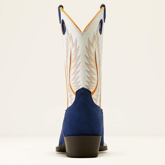 Ariat 9" Youth Futurity Ft Worth Patriot Blue Suede Cutter Toe Boot