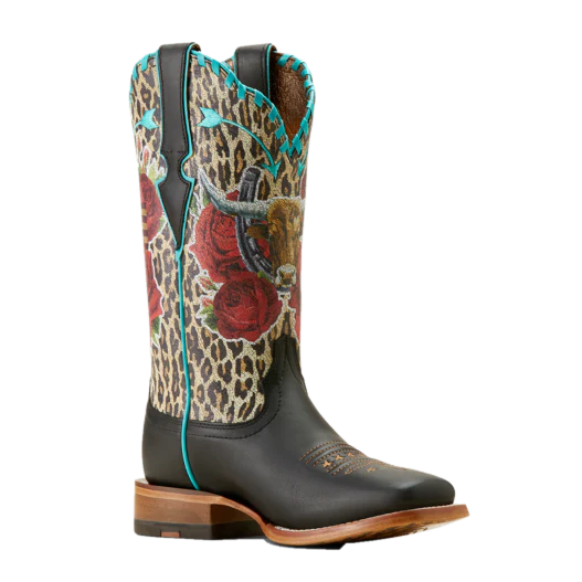 Load image into Gallery viewer, Ariat 12" Frontier Rodeo Quincey Wide Square Toe Boot - Black
