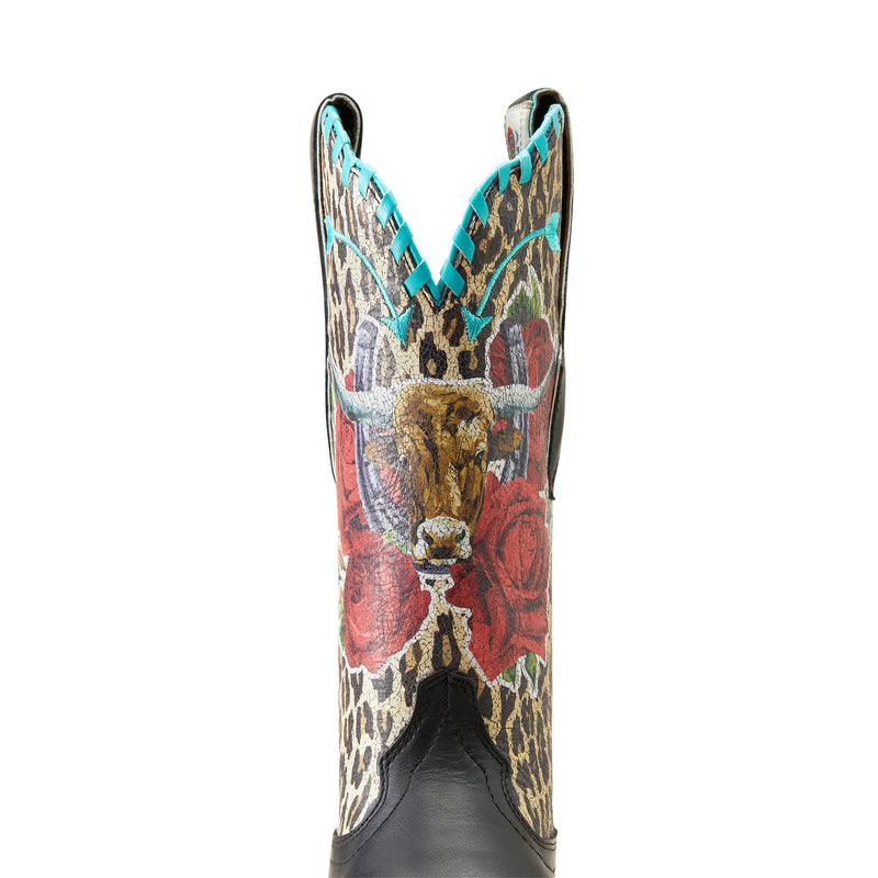 Load image into Gallery viewer, Ariat 12" Frontier Rodeo Quincey Wide Square Toe Boot - Black
