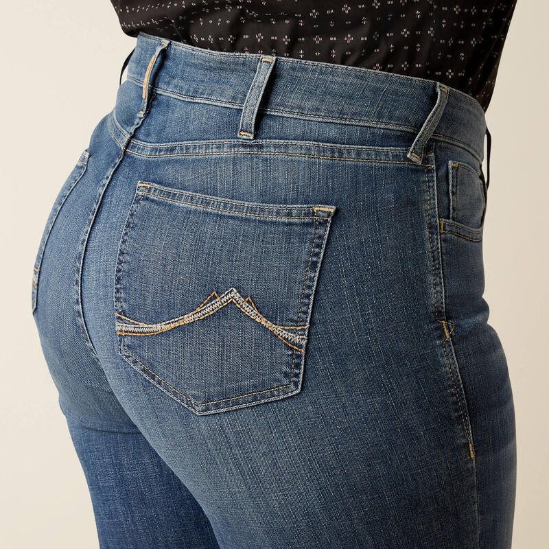 Load image into Gallery viewer, Ariat Womens Mid Rise Olivia Wide Leg Trouser Denim Jean - Columbia
