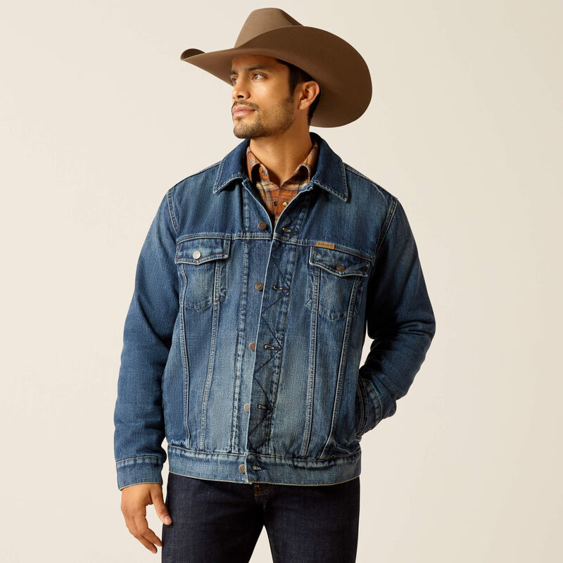 Load image into Gallery viewer, Ariat Mens Blanket Lined Denim Trucker Jacket - Victor

