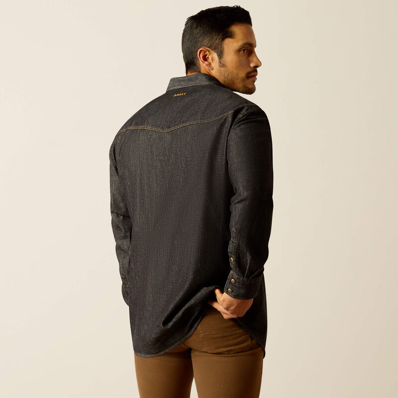 Load image into Gallery viewer, Ariat Mens Long Sleeve Denim Shirt - Black Rinse
