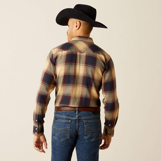 Ariat Mens Hale Retro Fit Long Sleeve Snap Shirt - Pale Khaki
