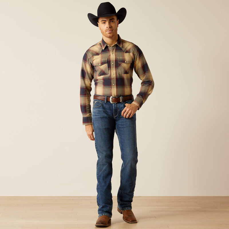 Load image into Gallery viewer, Ariat Mens Hale Retro Fit Long Sleeve Snap Shirt - Pale Khaki

