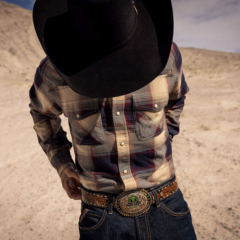 Load image into Gallery viewer, Ariat Mens Hale Retro Fit Long Sleeve Snap Shirt - Pale Khaki
