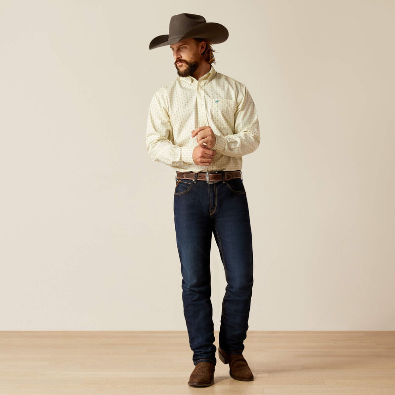 Load image into Gallery viewer, Ariat Mens Wrinkle Free Griffin Classic Fit Long Sleeve Shirt - Cream
