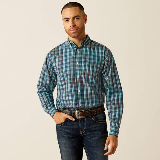 Ariat Mens Wrinkle Free Gibson Classic Fit Long Sleeve Shirt - Dark Teal