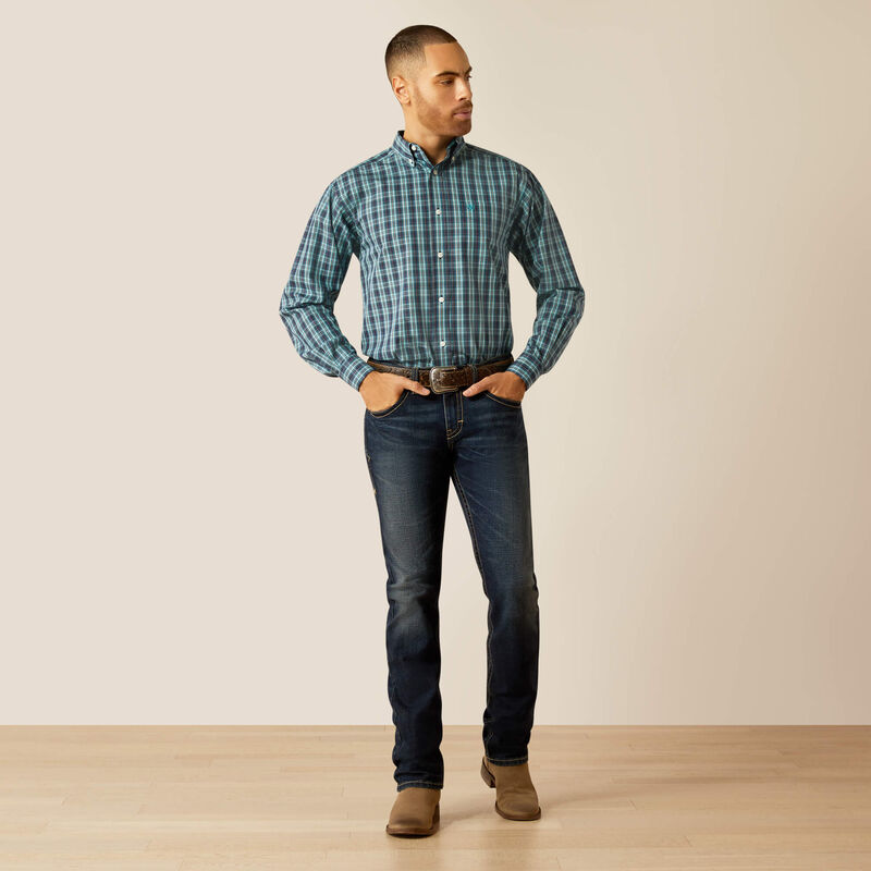 Load image into Gallery viewer, Ariat Mens Wrinkle Free Gibson Classic Fit Long Sleeve Shirt - Dark Teal
