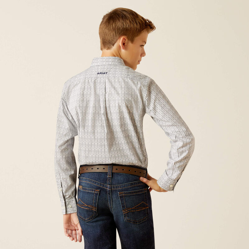 Load image into Gallery viewer, Ariat Boys Reign Classic Fit Long Sleeve Shirt - White
