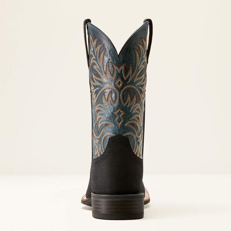 Load image into Gallery viewer, Ariat 11" Oakwood Wide Square Toe Cowboy Boot - Black Suede/Dirty Denim
