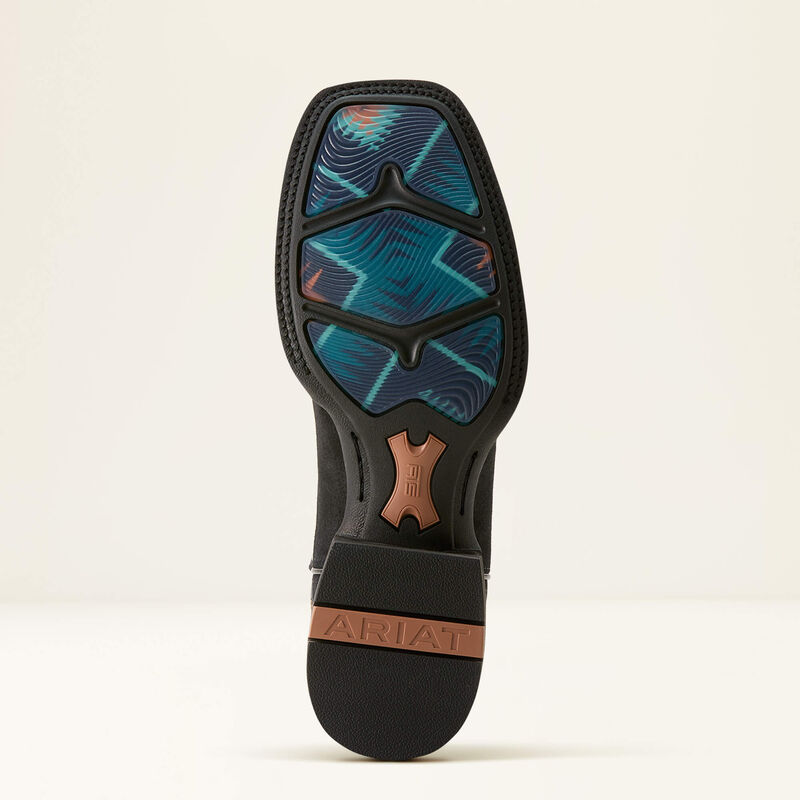 Load image into Gallery viewer, Ariat 11" Oakwood Wide Square Toe Cowboy Boot - Black Suede/Dirty Denim
