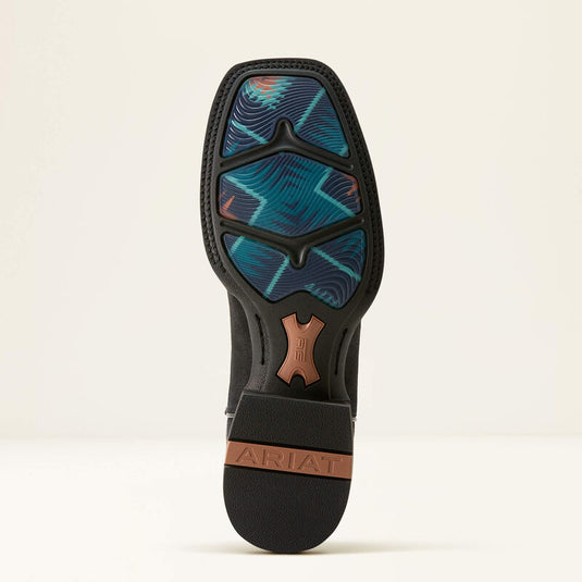 Ariat 11" Oakwood Wide Square Toe Cowboy Boot - Black Suede/Dirty Denim