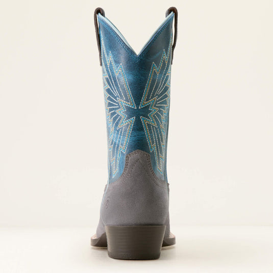 Ariat 9" Youth Decatur Cutter Toe Western Boot - Mineral Suede/Downpour