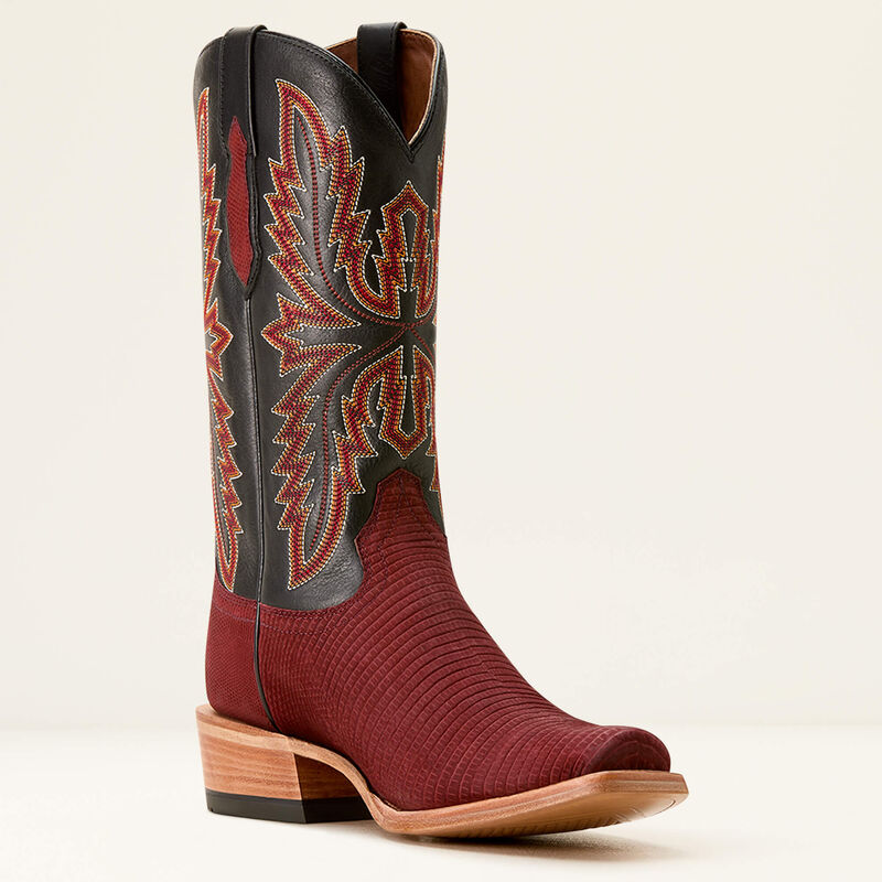 Load image into Gallery viewer, Ariat 13" Futurity Relentless Golde Rush Cowboy Boot - Red Lizard/Midnight Black
