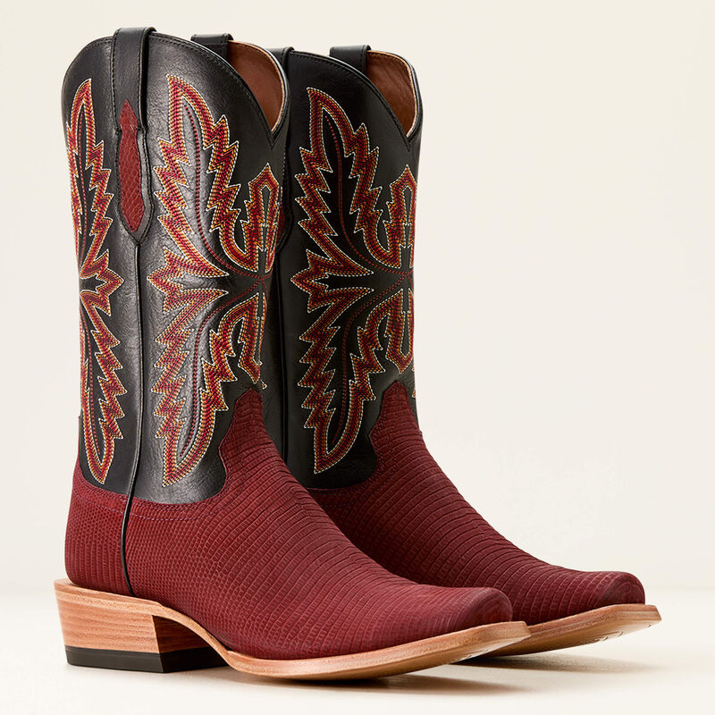Load image into Gallery viewer, Ariat 13" Futurity Relentless Golde Rush Cowboy Boot - Red Lizard/Midnight Black
