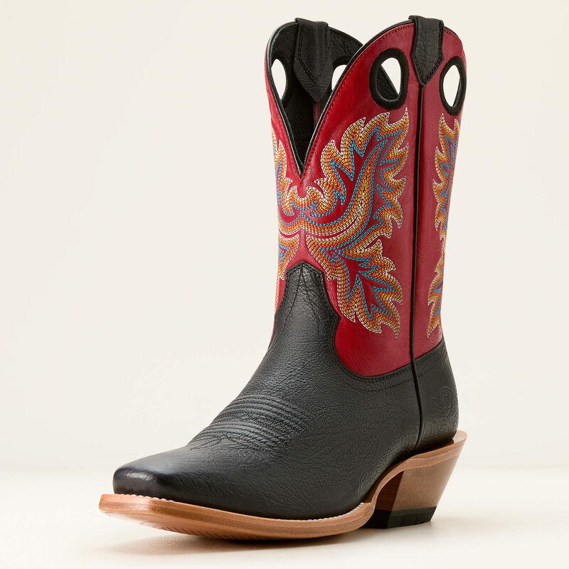 Load image into Gallery viewer, Ariat 10" Bronc Stomper Cowboy Boot - Best in Black / Bright Red
