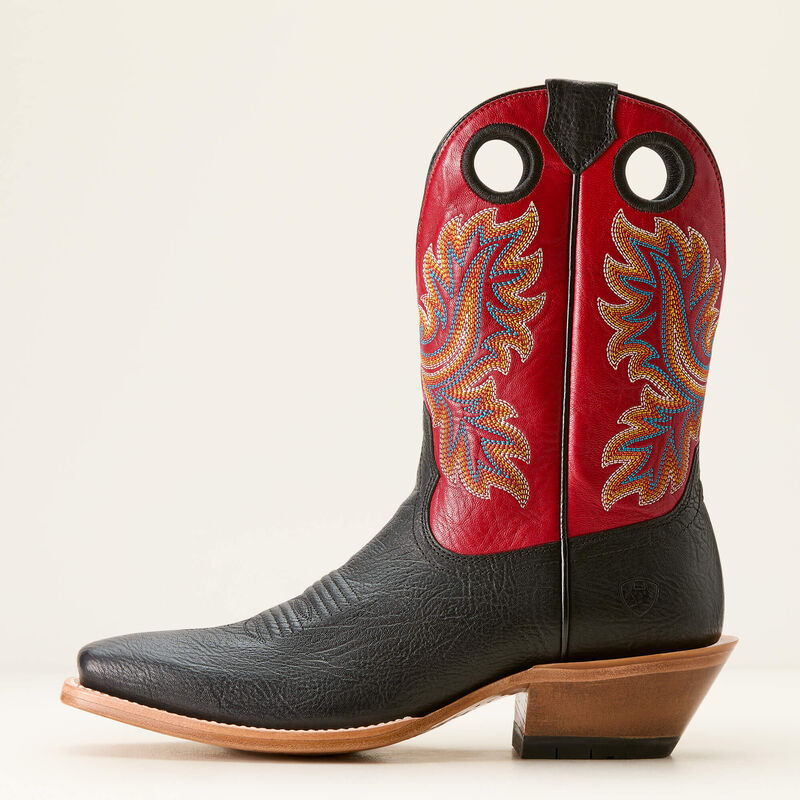Load image into Gallery viewer, Ariat 10" Bronc Stomper Cowboy Boot - Best in Black / Bright Red
