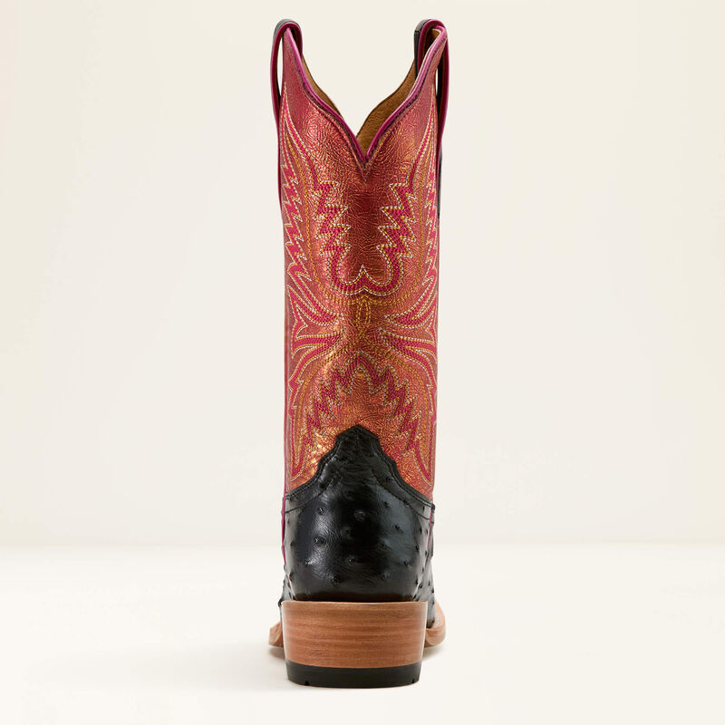 Load image into Gallery viewer, Ariat 13" Futurity Revival Full Quill Ostrich Cutter Toe Boot - Jet Black

