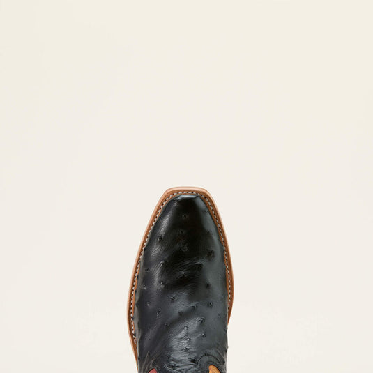 Ariat 13" Futurity Revival Full Quill Ostrich Cutter Toe Boot - Jet Black