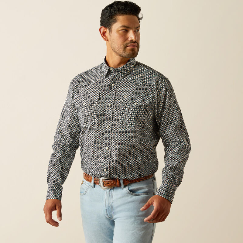 Load image into Gallery viewer, Ariat Mens Waylon Classic Fit Long Sleeve Snap Shirt - Black
