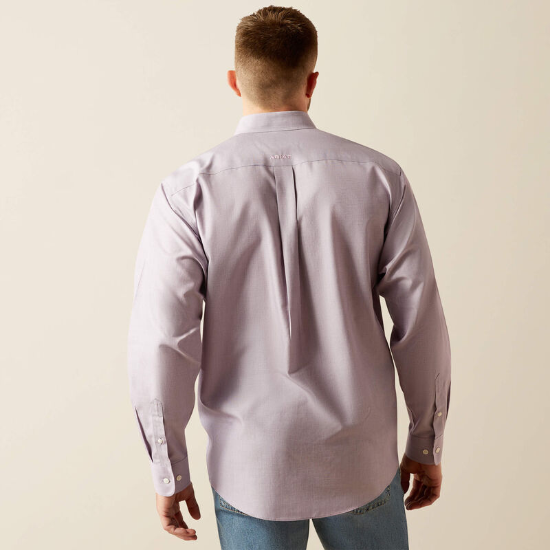 Load image into Gallery viewer, Ariat Mens Wrinkle Free Solid Classic Fit Long Sleeve Shirt - Lilac
