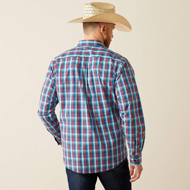 Load image into Gallery viewer, Ariat Mens Pro Series Smith Classic Fit Long Sleeve Plaid Shirt - Navy
