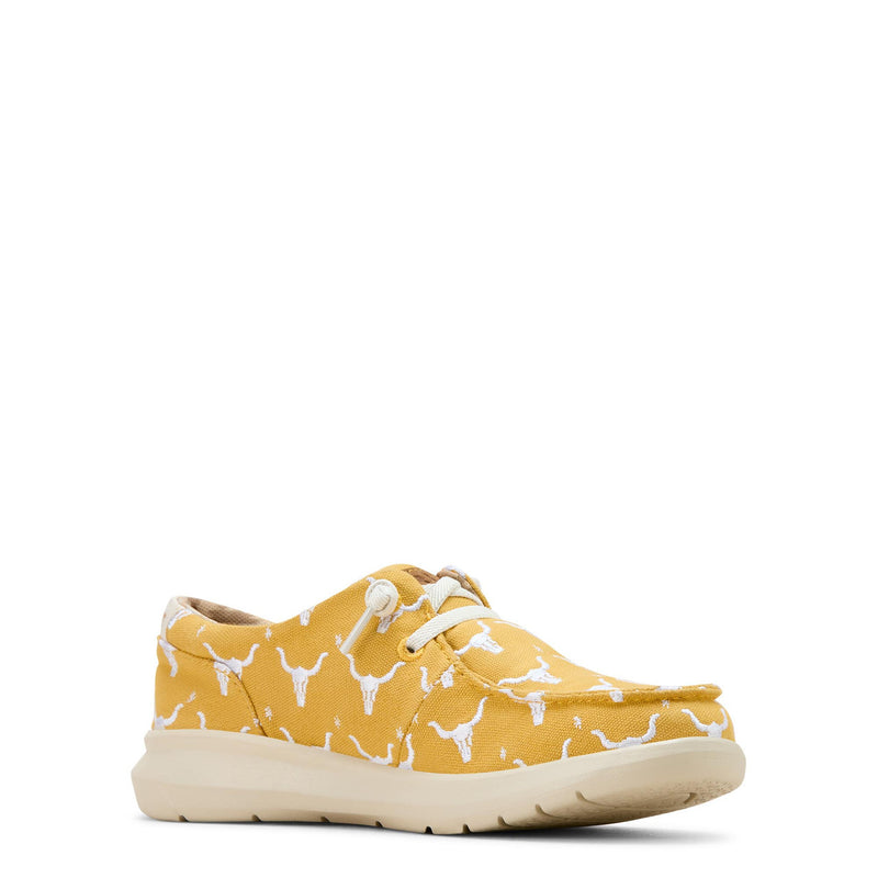 Load image into Gallery viewer, Ariat 3" Hilo Doodle Shoe - Mustard Steer Heads
