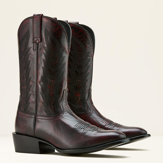 Ariat 12" Willie Western French Toe Boot - Black Cherry