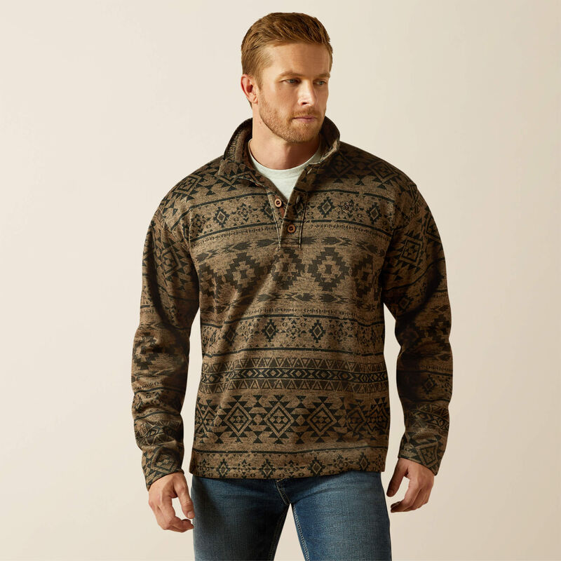 Load image into Gallery viewer, Ariat Mens Caldwell Logo 1/4 Button Sweater - Beige
