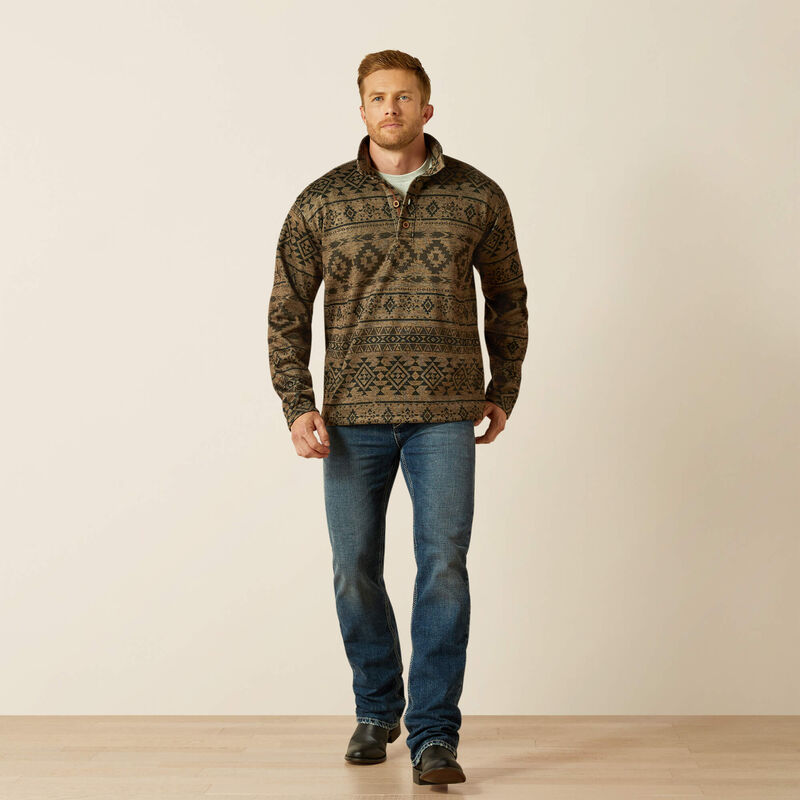 Load image into Gallery viewer, Ariat Mens Caldwell Logo 1/4 Button Sweater - Beige
