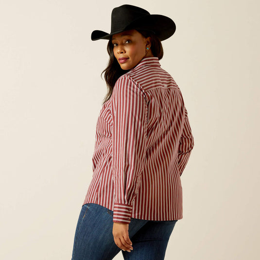 Ariat Womens Kirby Stretch Stripe Shirt - Cabernet
