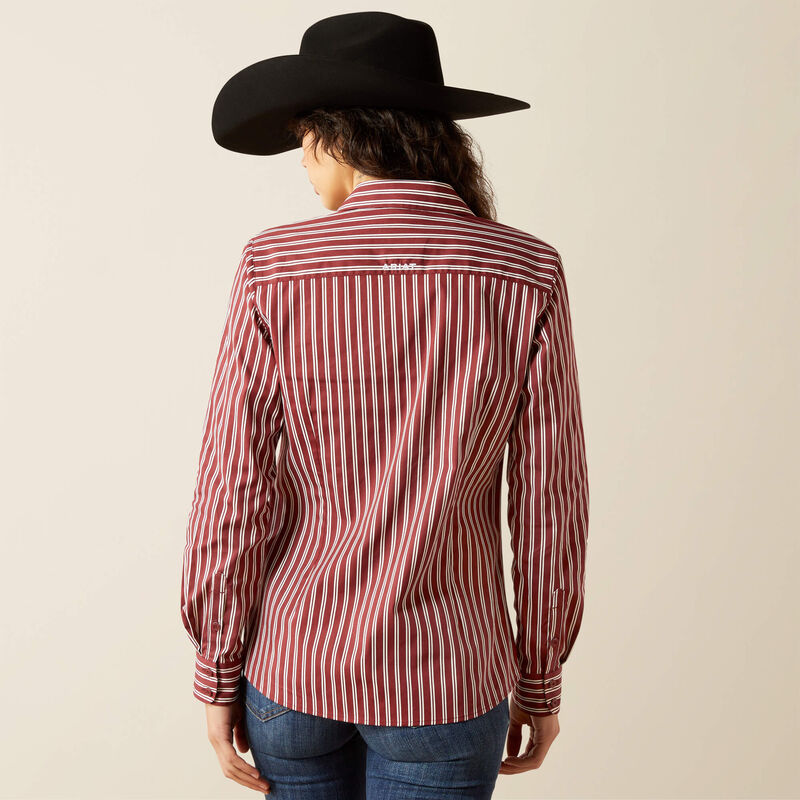 Load image into Gallery viewer, Ariat Womens Kirby Stretch Stripe Shirt - Cabernet
