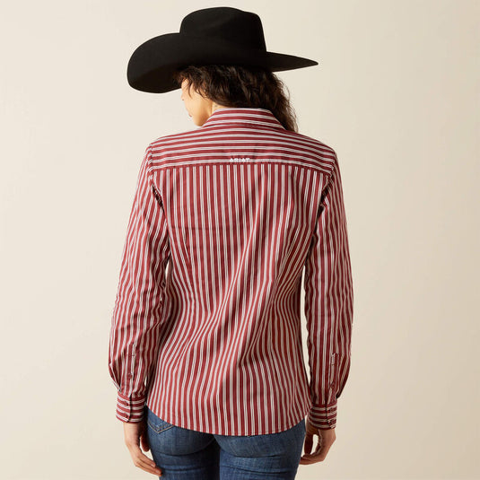 Ariat Womens Kirby Stretch Stripe Shirt - Cabernet