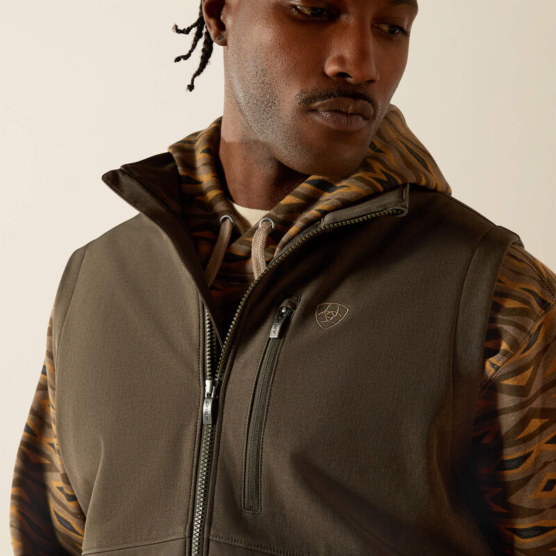 Load image into Gallery viewer, Ariat Mens Logo Softshell Vest - Dark Green/Dark Green Heather
