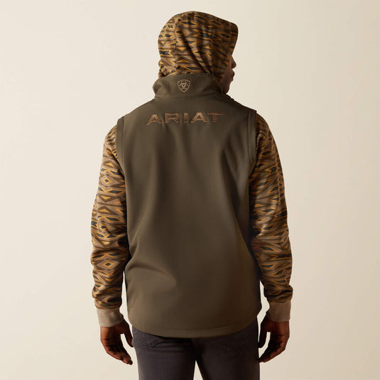 Ariat Mens Logo Softshell Vest - Dark Green/Dark Green Heather