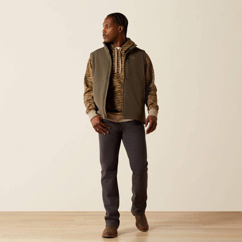 Load image into Gallery viewer, Ariat Mens Logo Softshell Vest - Dark Green/Dark Green Heather
