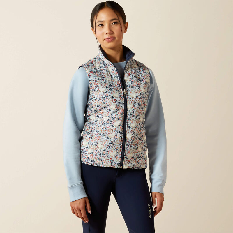 Load image into Gallery viewer, Ariat Girls Bella Insulated Reversible Vest - Posey Pony Print
